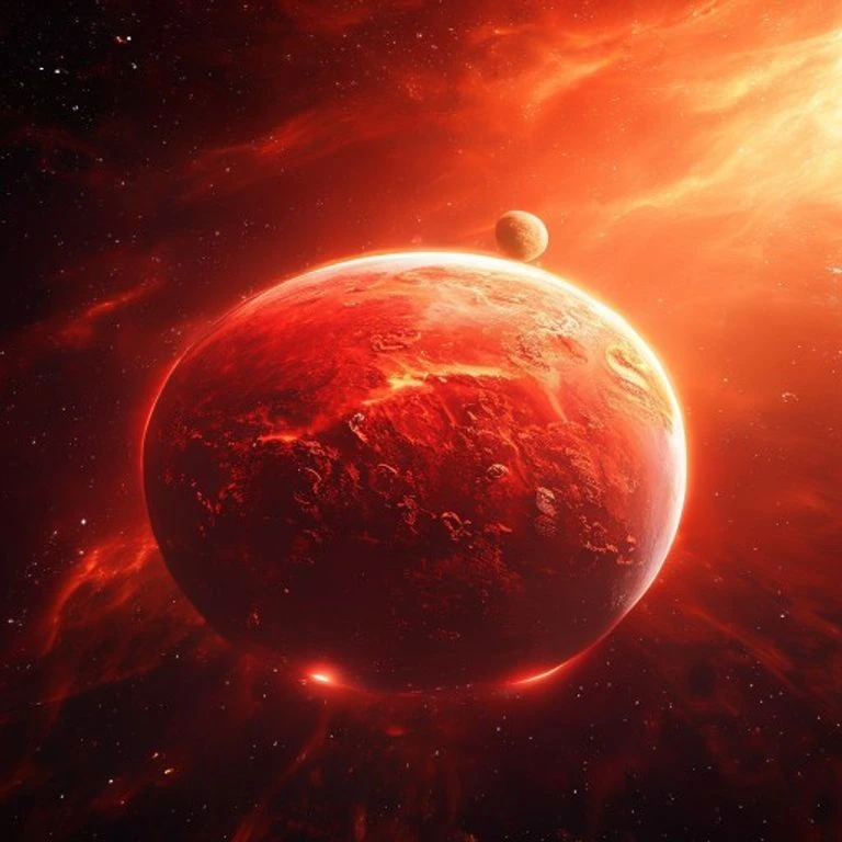 Ares Prime, a molten iron-giant planet